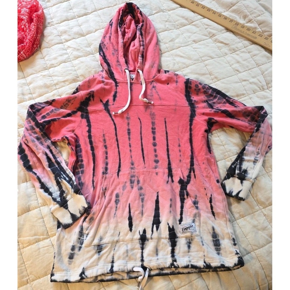 Y2K Empyre Hoodie Tie Dye Pink Grunge Medium